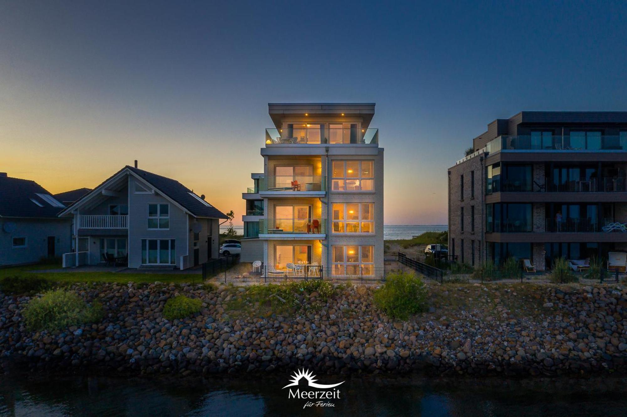 Horizont- Direkt Am Wasser, Hafenblick, Fahrstuhl, Sauna, Ueberdachter Balkon Olpenitz Exterior photo